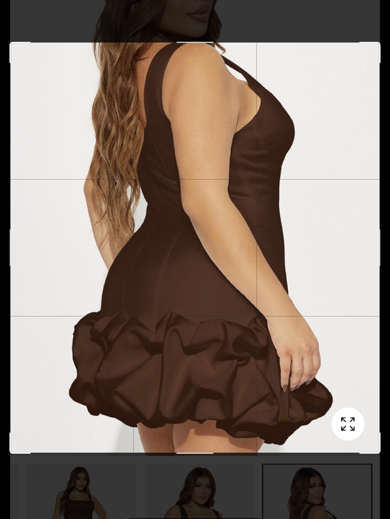 Fashion Nova Dresses & Skirts - Fashion Nova Brown Ruffle Hem Mini Dress